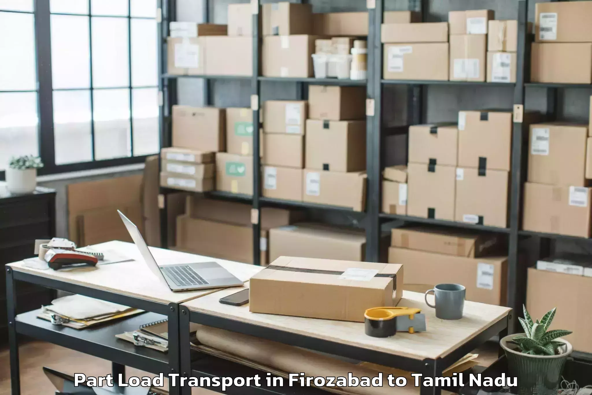 Top Firozabad to Gudiyattam Part Load Transport Available